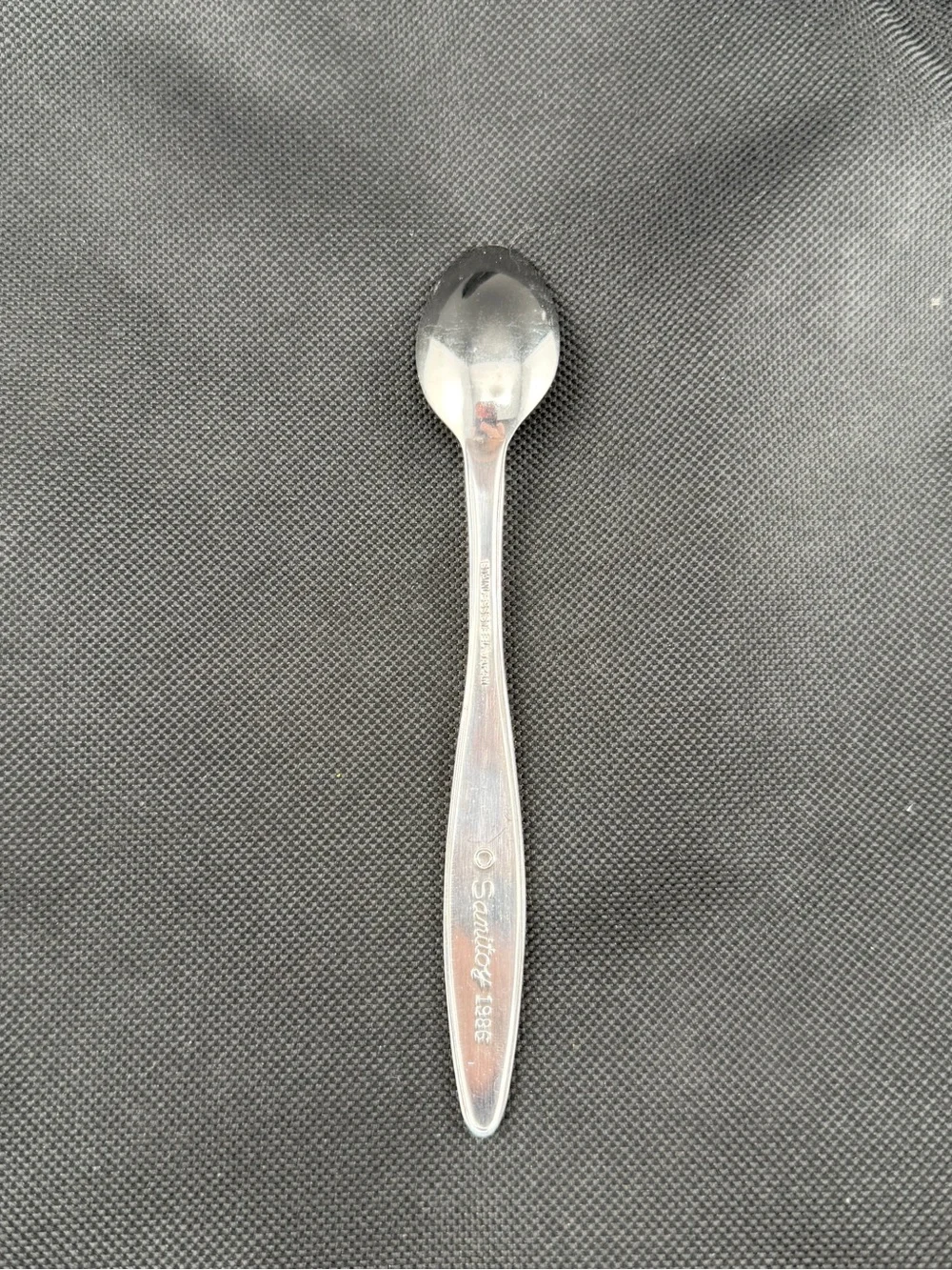 Vintage 1986 Sanitoy Stainless Baby Spoon Japan utensils 5.5”